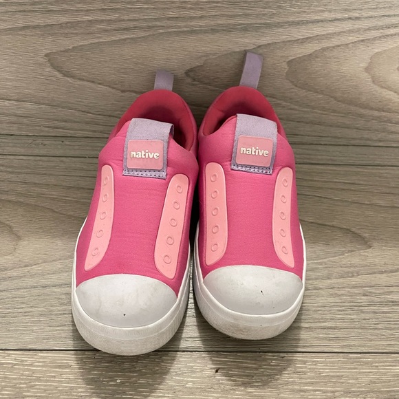 👟 EEUC NATIVE Runners Toddler Girls C13: Pink/White “JEFFERSON HERO” slip on - Picture 3 of 6